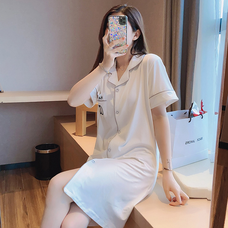 Dress Cute Baju Tidur Premium Sleepwear Pajamas Wanita Sweet Korea Impor Milk White 7334