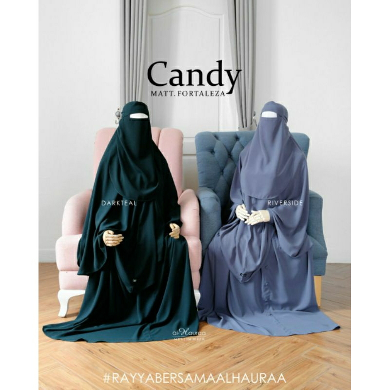 Gamis Terbaru Hitam Polos Syar'i Premium Dewasa Candy By Alhauraa