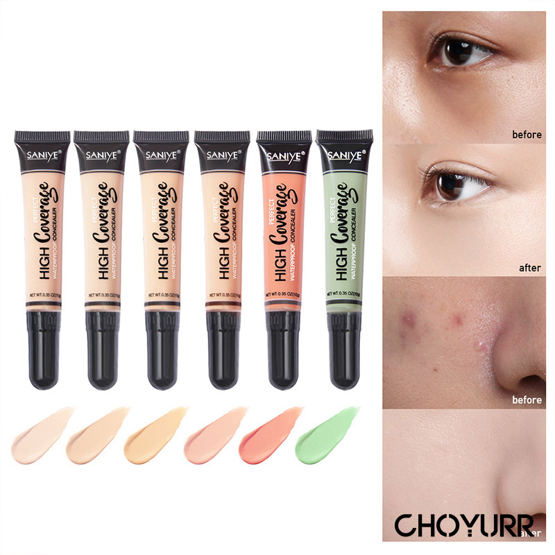 【COD】Concealer Waterproof Wajah Full Coverage Color Corrector Merah Concealer Dengan Control Moisturizing Brightening-CH