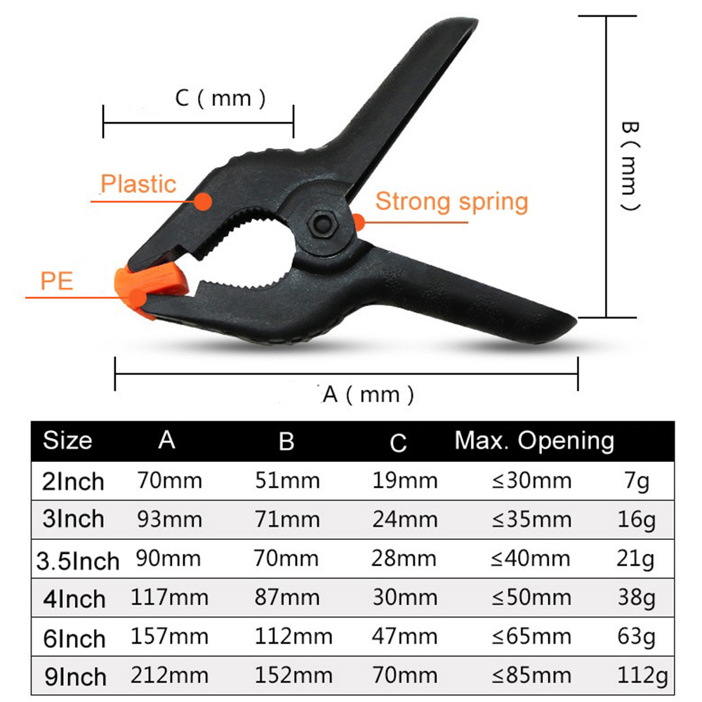 Klip Jepit Backdrop Studio Fotografi &amp; Papan Woodworking Spring Clamp 3 Inch - Black