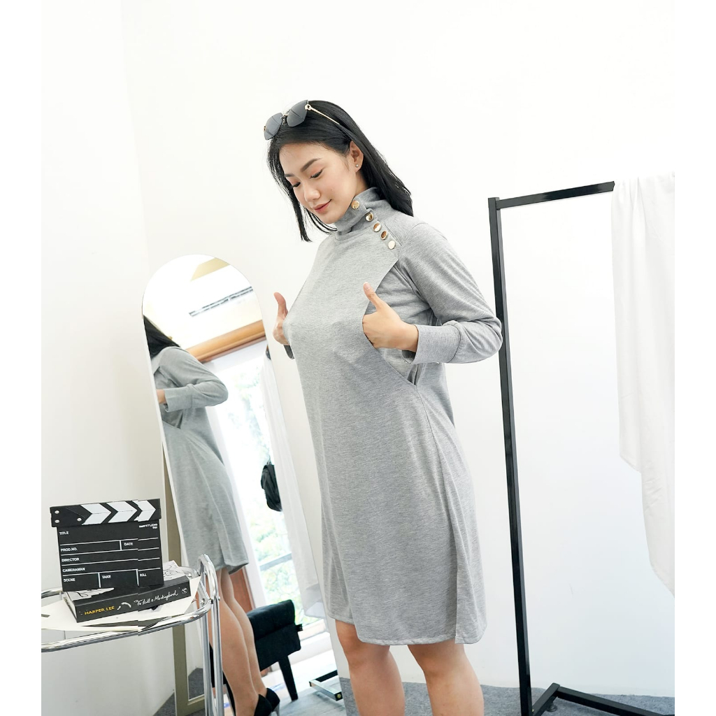 MATERNEL Carissa tunik busui korean kekinian - busui bukaan kanan kiri