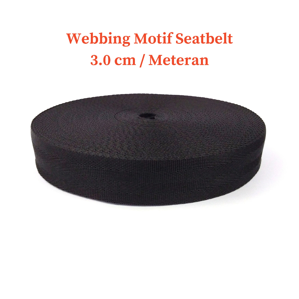 Tali Webbing / Bisban Tas Motif Seatbelt 3.0 cm Meteran