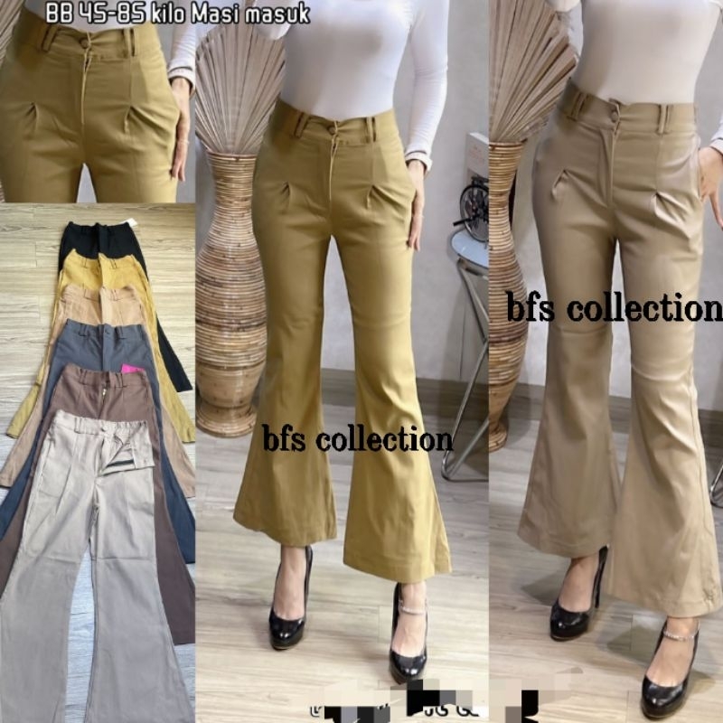 Cutbray Soft Jeans Stretch/ Celana wanita cutbray/ Cutbray Seleting depan 9604