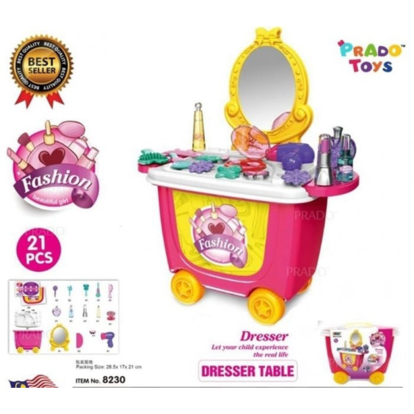 

Unik DRESSER TABLE TROLLEY 21 PCS - MAINAN ANAK CEWEK MAKE Up 8230 Limited