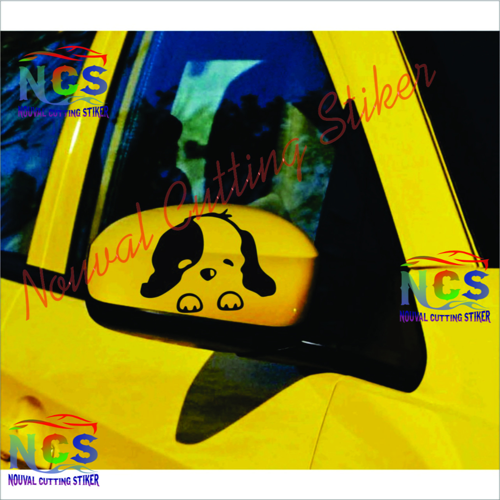 NEW Stiker  Kaca Spion Mobil Motif Kartun Dog Lucu
