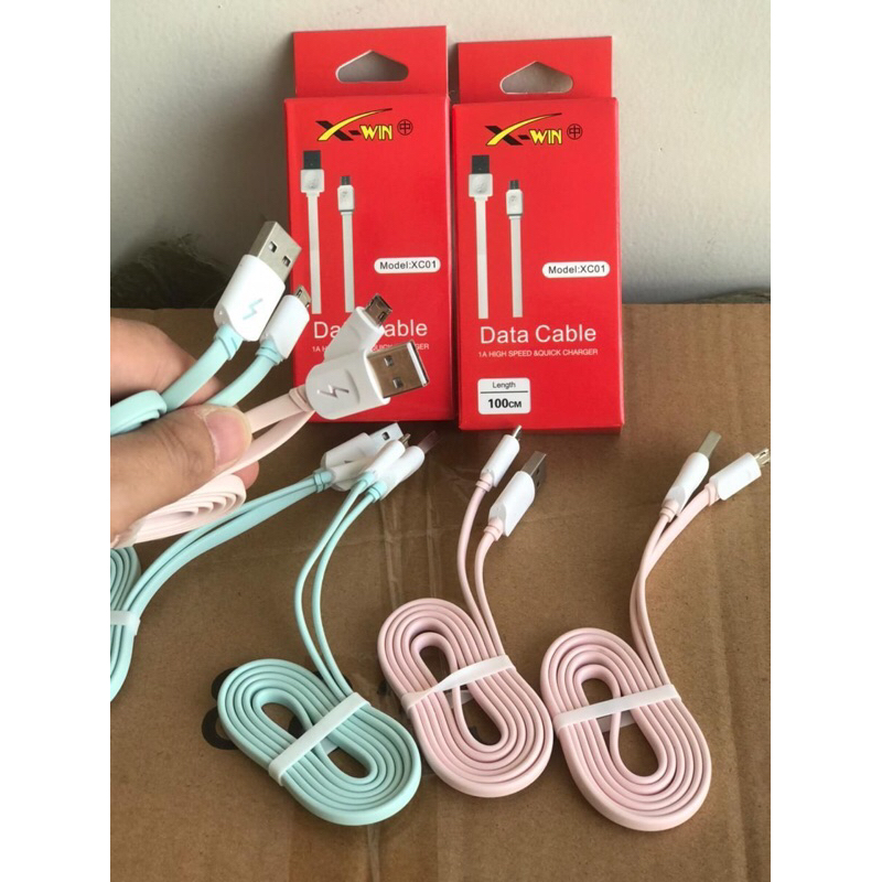 Kabel Data Charger Macaron 2sisi Fast Charging Packing kotak xwin