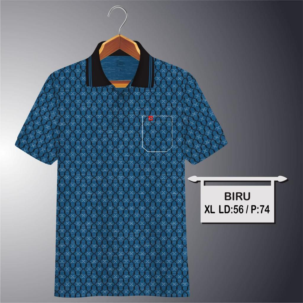 Noveli wear - Kaos kerah pria | kaos korea katun saku dewasa motip full print | kaos polo batik kode 01