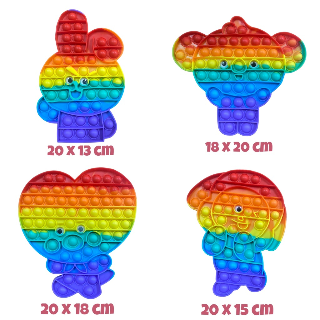 Pop It Popit Fidget Toy Bubble Mainan Viral Anak Edukatif Belajar Tik Tok Rainbow BTS BT21 BT 21 Coo