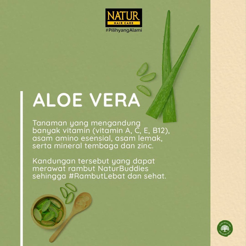 NATUR Hair Tonic Aloe Vera 50 ml - Tonik Rambut Melebatkan