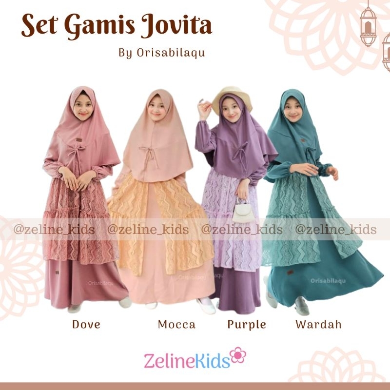 GAMIS BROKAT ANAK 6-14 TAHUN/SET GAMIS JOVITA ORISABILAQU/JOVITA GAMIS SET/GAMIS JOVITA/GAMIS PESTA 