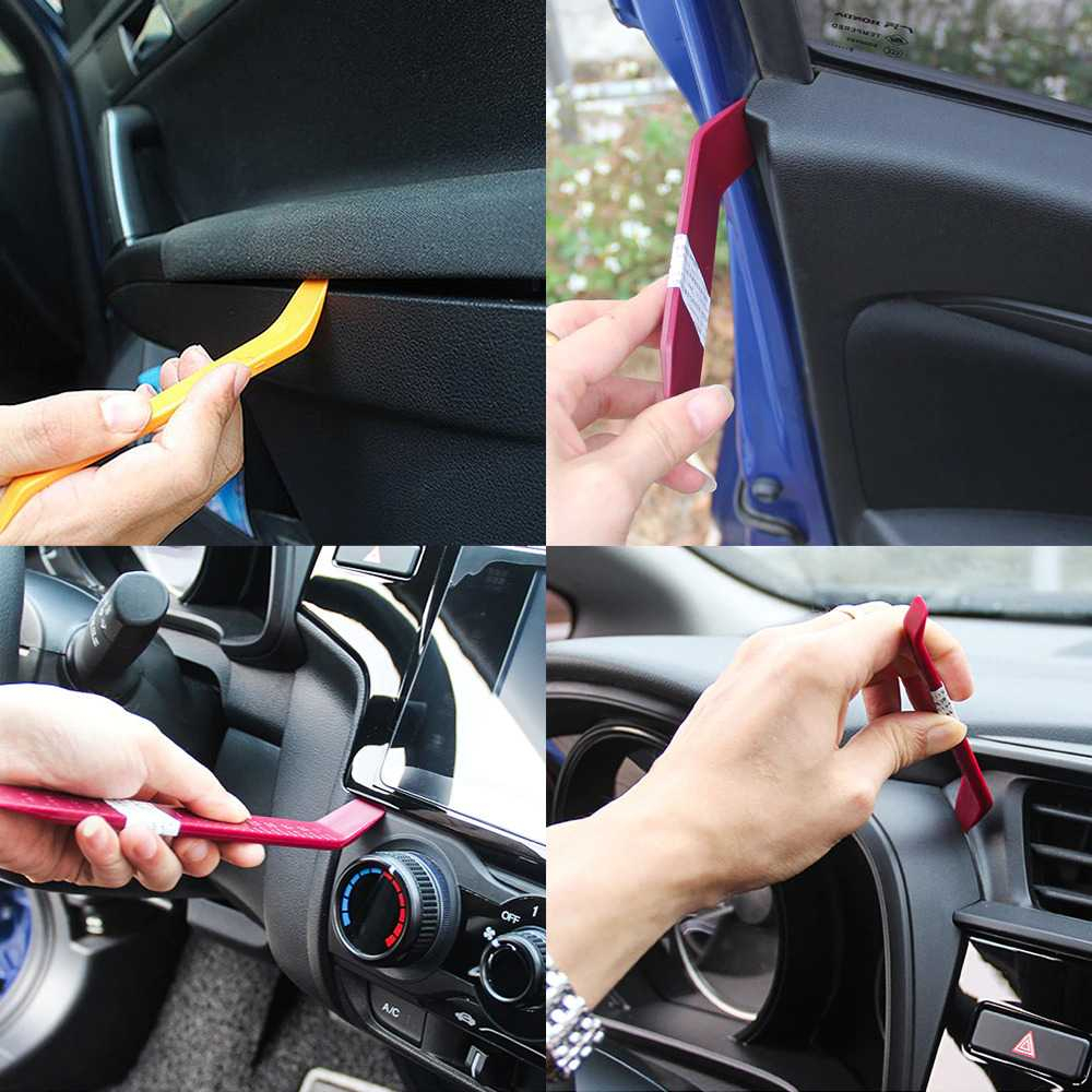 reparasi body mobil dasbor Oauee Pengungkit Panel Mobil Car Removal Pry Trim Tool 5 PCS - AA17 Set pencungkil atau prying tool alat bantu untuk membuka berbagai bagian mobil Hadir 5 jenis pencungkil fungsi masing-masing sesuai kebutuhan