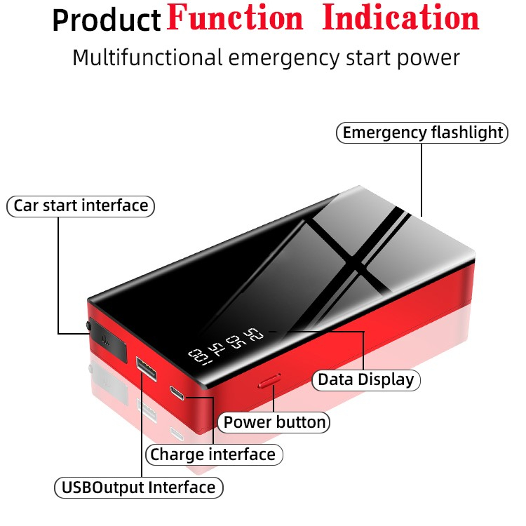 Power Bank Car Jump Starter 12V 20000mAh 500A with Flashlight - R21