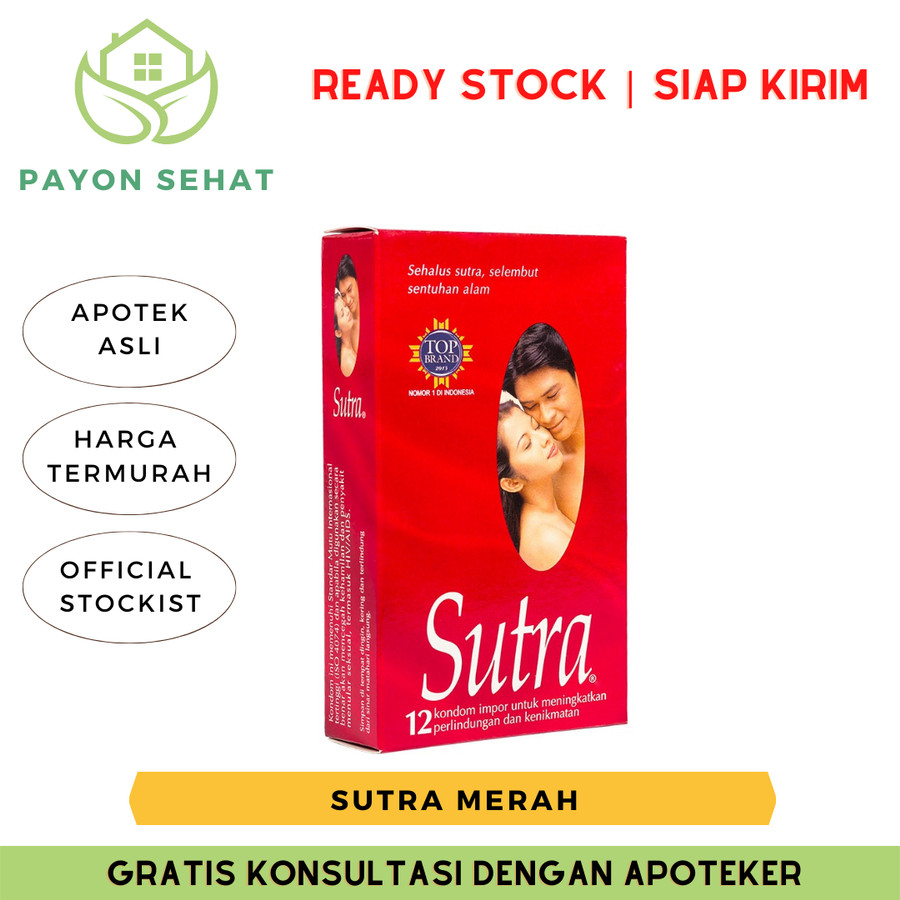 KONDOM SUTRA MERAH  12'S / ALAT KONTRASEPSI,KONDOM