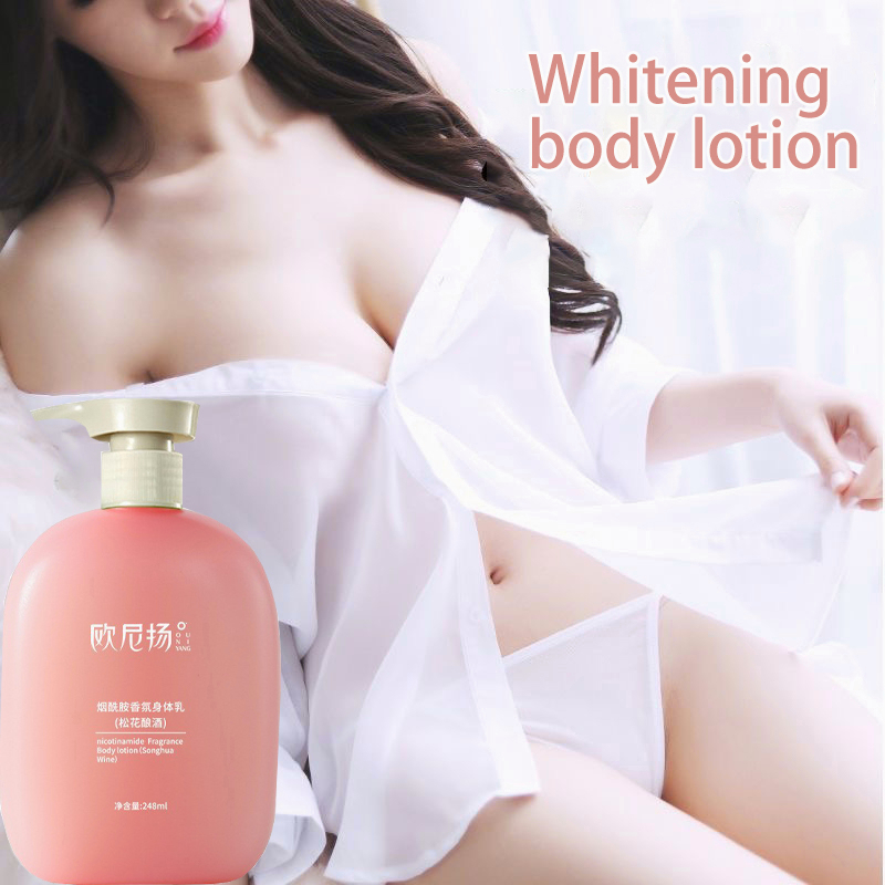 Brightening body lotion Lotion pemutih badan Bodi lotion 248ml Niacinamide Whitening Menghilangkan kulit kusam dan merinding Pemutih, pelembab, perawatan kulit, halus dan nyaman, mencerahkan warna kulit Wangi tahan lamaLotion pemutih badan Peraw