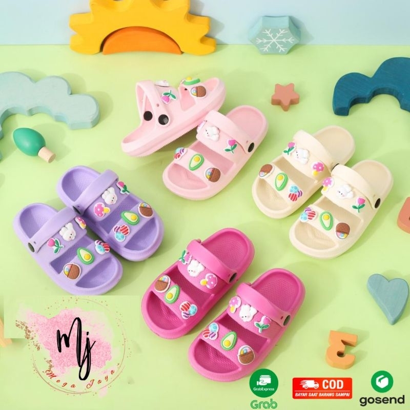 Sandal Anak Perempuan Import Sandal FUJI Anak tali belakang jibbitz