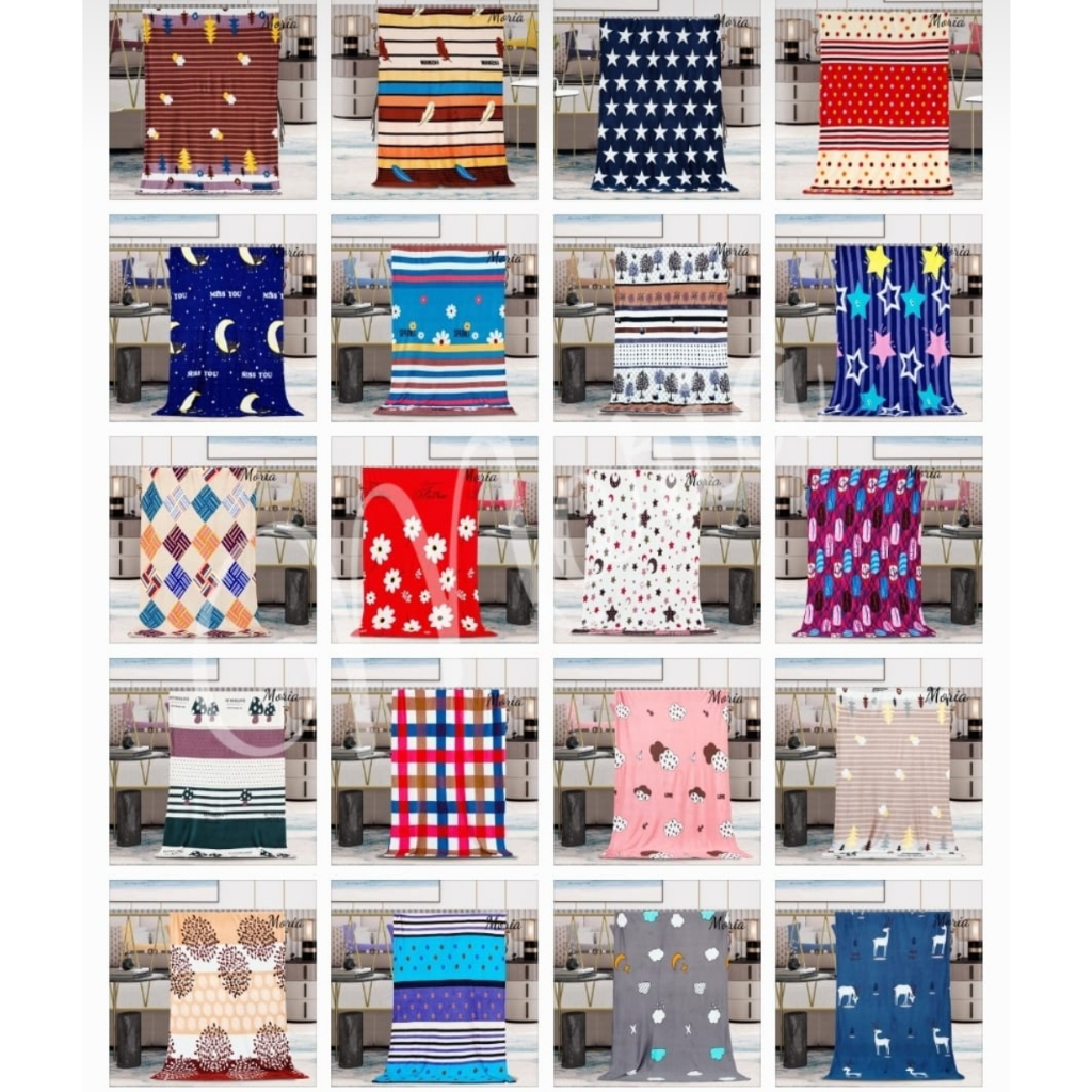 (300gr) SELIMUT BULU TEBAL MOTIF KARAKTER & ABSTRAK 120X180-1