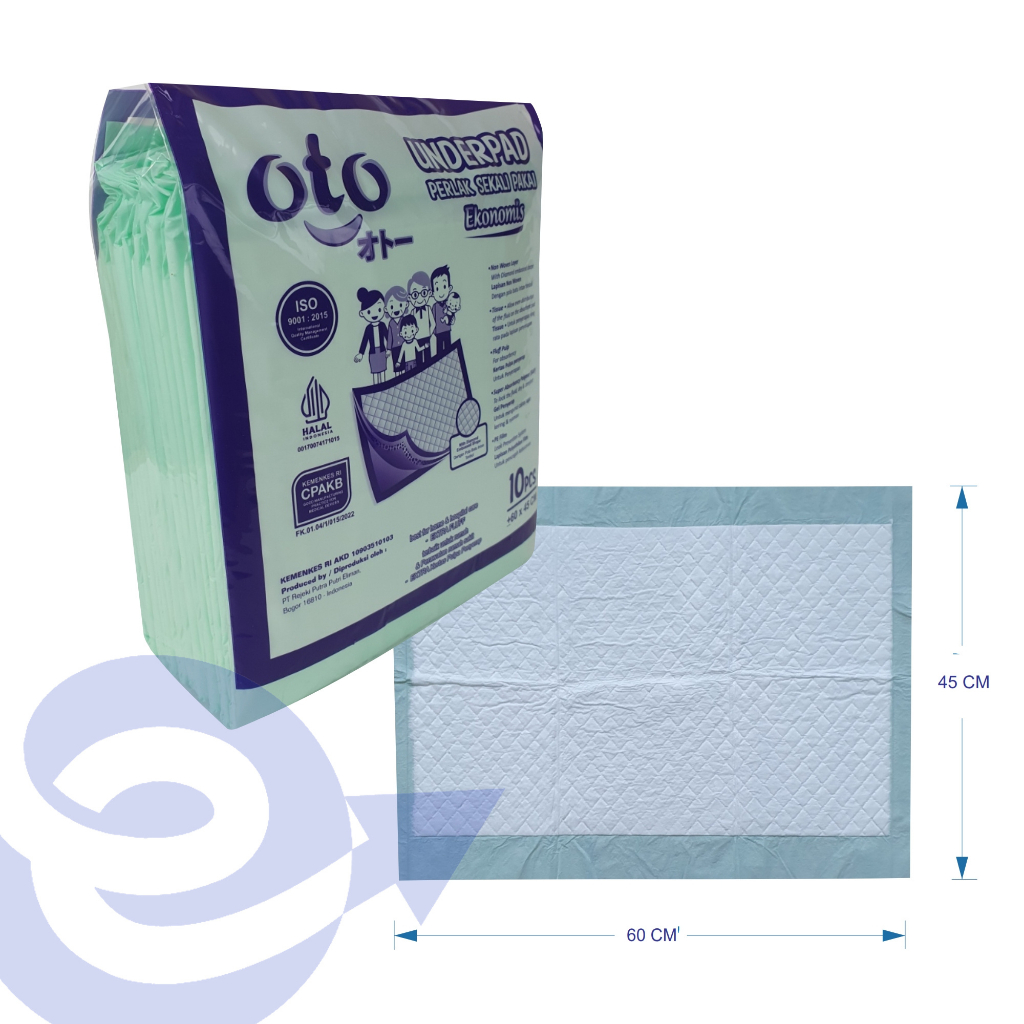 OTO Underpad Perlak Sekali Pakai Menyerap Cairan 60x45 cm isi 120 pcs