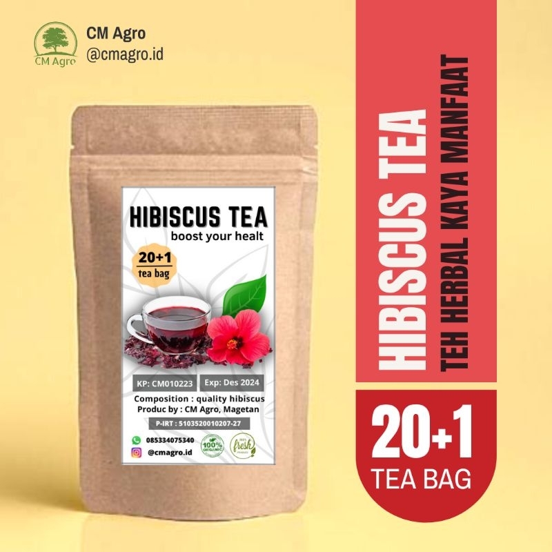 TEH BUNGA SEPATU (HIBISCUS TEA) TEH KESEHATAN KULIT, HIPERTENSI, ANTI PMS, dll