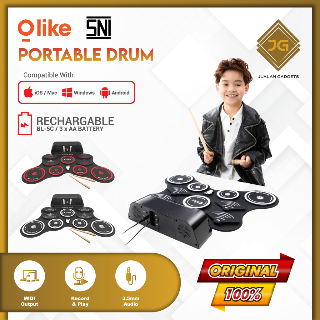 Olike Drum Elektrik / Portable Drum - Garansi Resmi