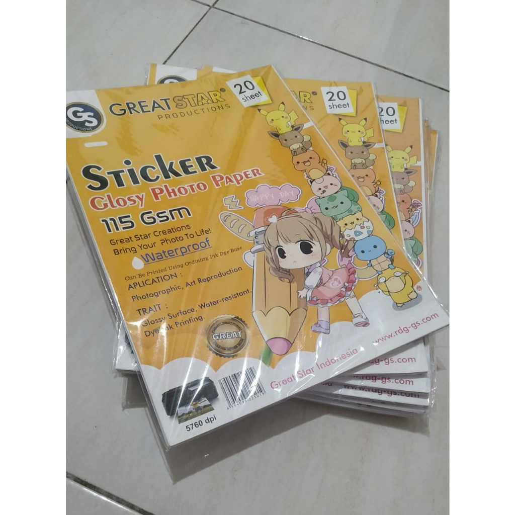 

Kertas Stiker Greatstar 115 GSM isi 20 lembar