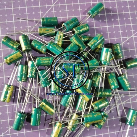 10pcs Elco Elko Kapasitor Capacitor  220/25V 220/25V 220/25V 220/25V 220/25V 220uf 220 Mikro 25v ORIGINAL  Hiqh Quality Renceng isi 10 Buah