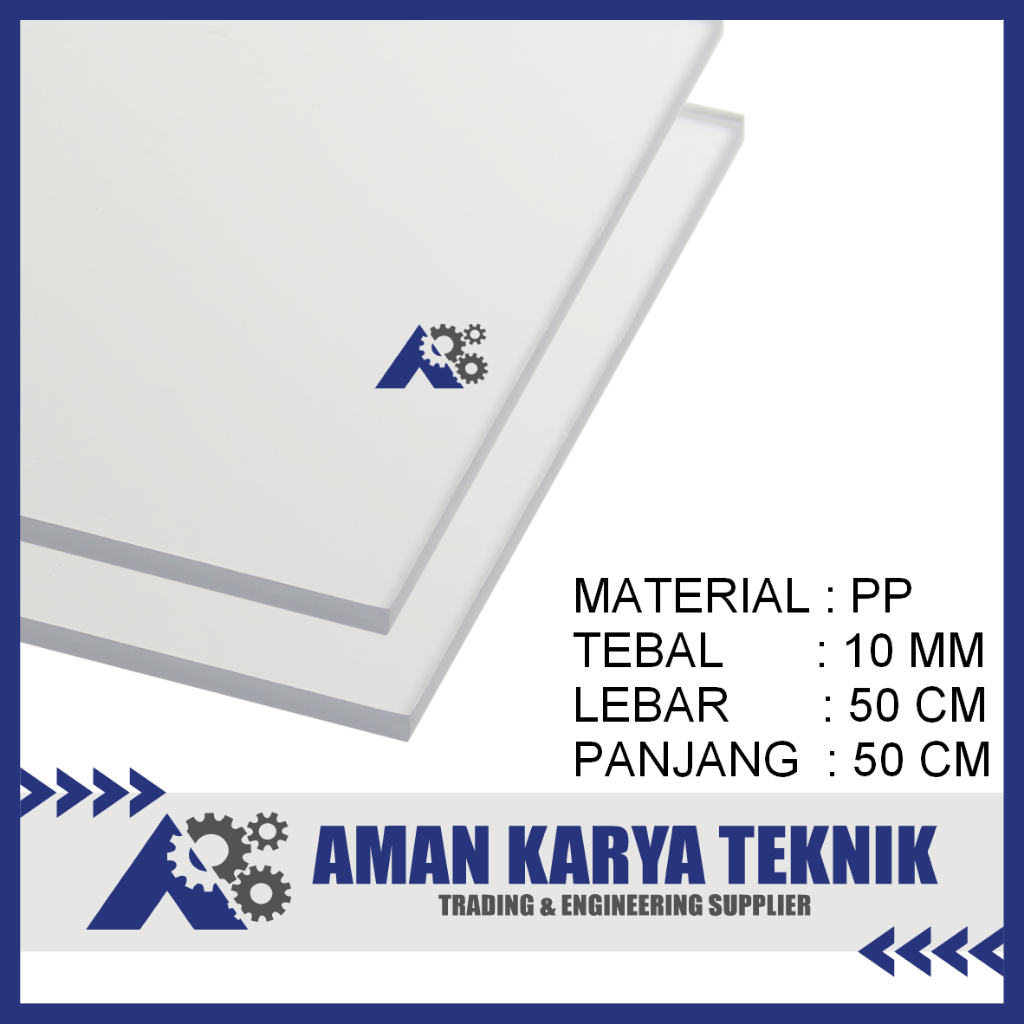 Polypropylene / PP Lembaran ( PP Sheet ) 10 mm x 20 cm x 20 cm