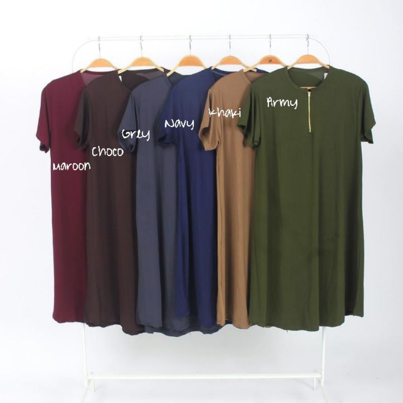 MIDI DRESS LENGAN PENDEK BUSUI FRIENDLY / TUNIK POLOS / DRESS MIDI JUMBO