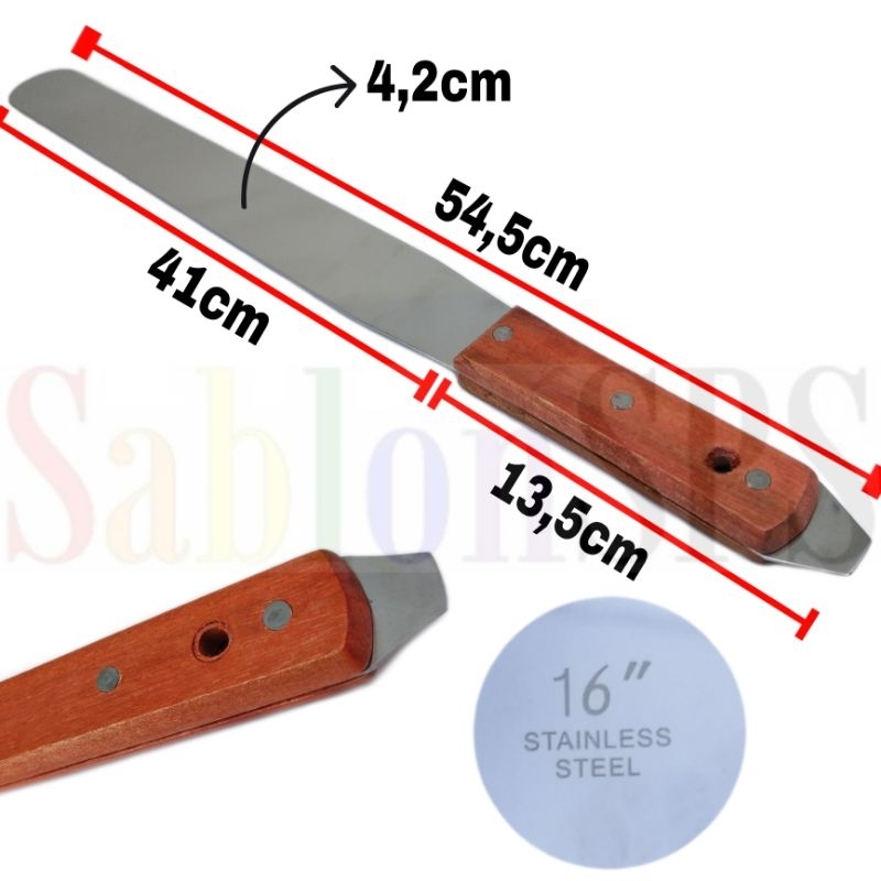 PENGADUK TINTA RUBBER/PLASTISOL/CAT-SPATULA 16 INCHI