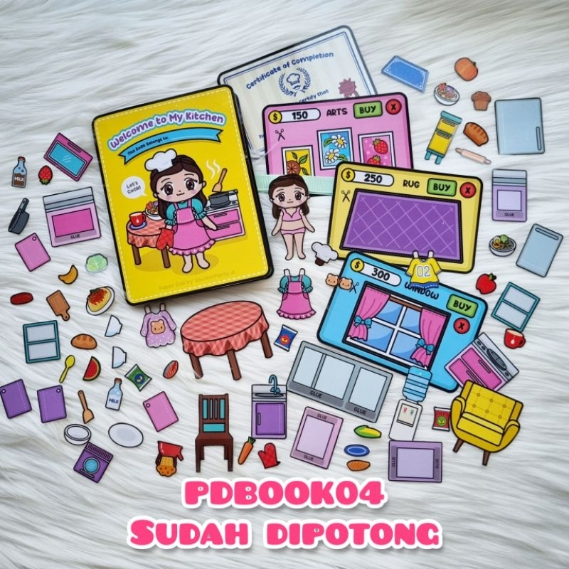 Sticker Party Paper Doll House Boneka Kertas Rumah Rumahan Mainan Edukatif PDBOOK01 Anak Ruang Kamar