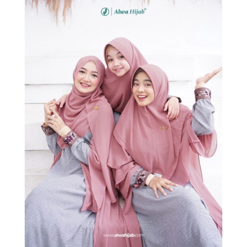 Gamis Terbaru Alwa Hijab  Set Original - Gamis Mom EL RAYYA SARIMBIT -COD - Gamis remaja terbaru