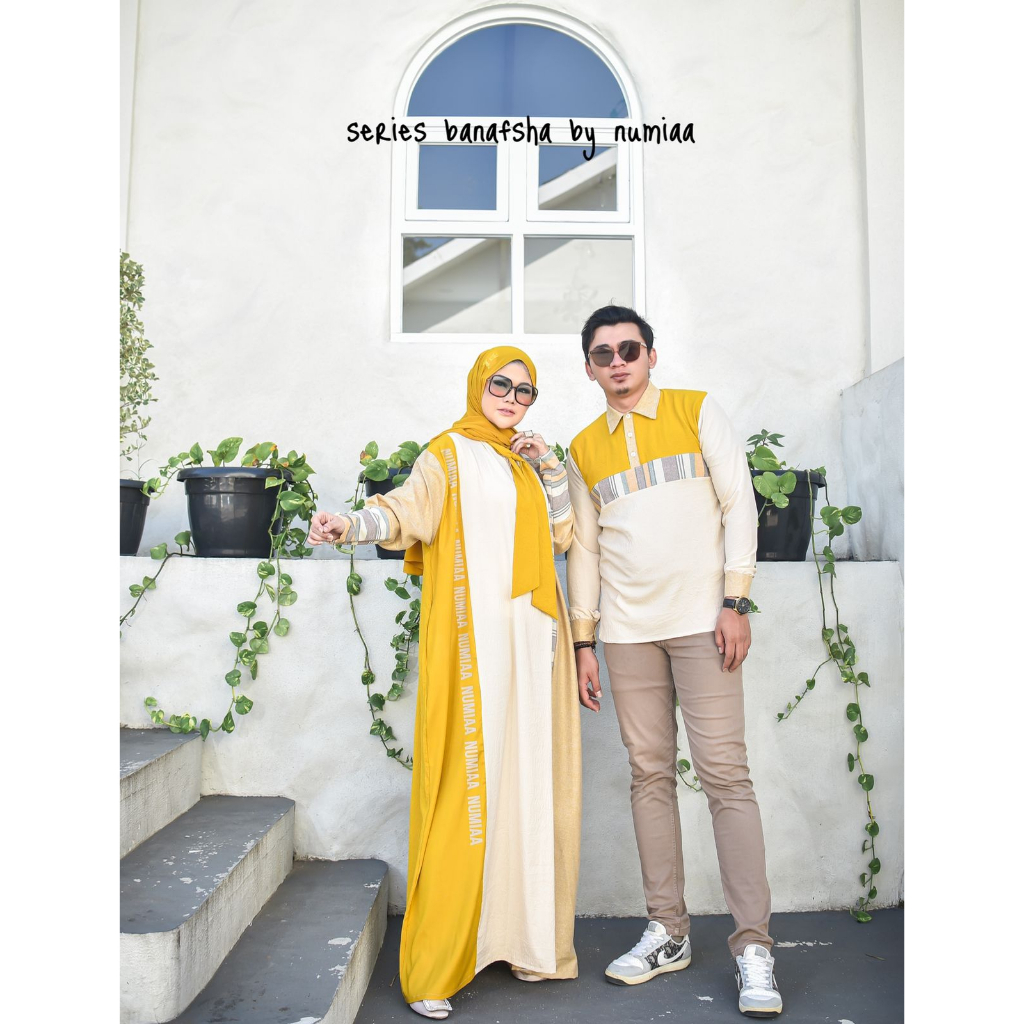 Baju Muslim Couple Gamis dan baju Koko - Banaffsha Series by Numiaa