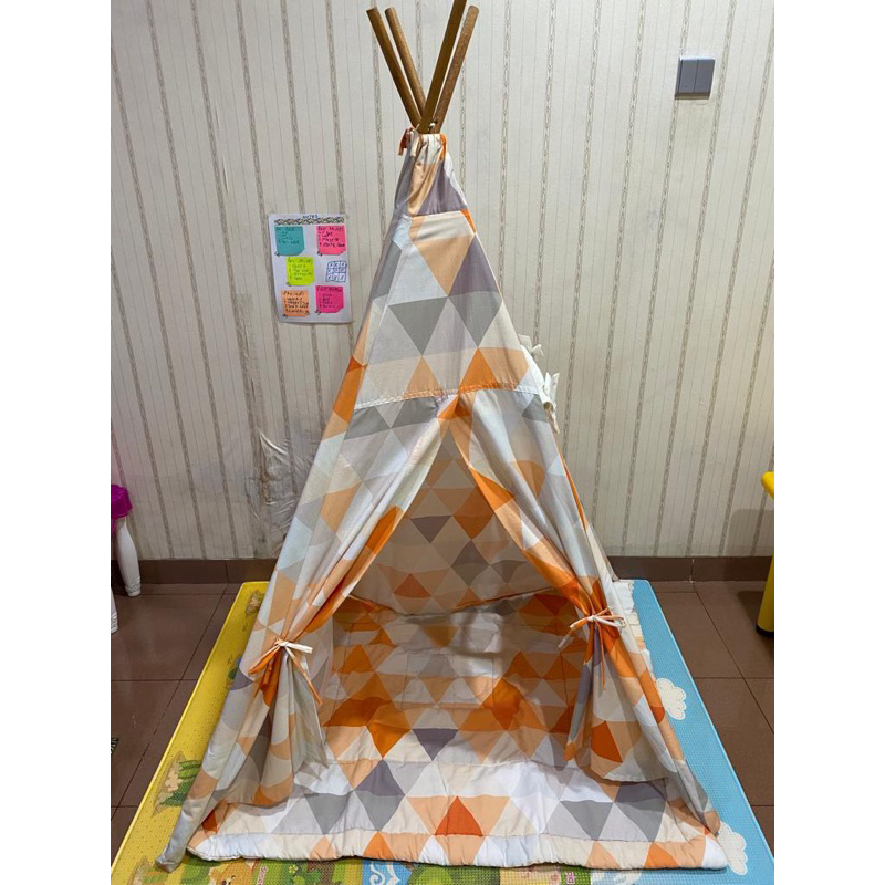 Teepee Tent Tenda Indian Anak + Matras (PRELOVED)