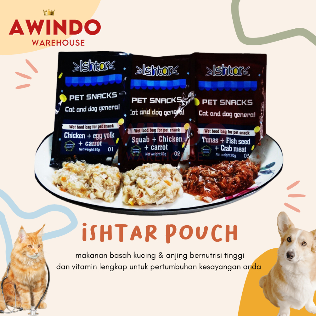 TARTAR POUCH 80GR - Makanan Basah Ishtar Snack Kucing Anjing Cat Dog General