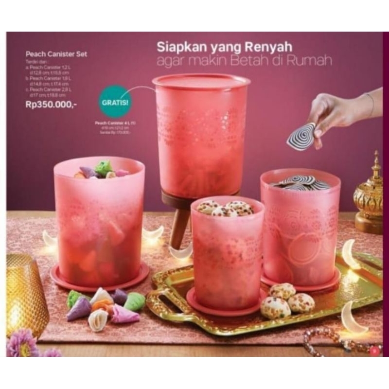 Peach Canister Set Tupperware (Harga khusus di bulan ramadhan)