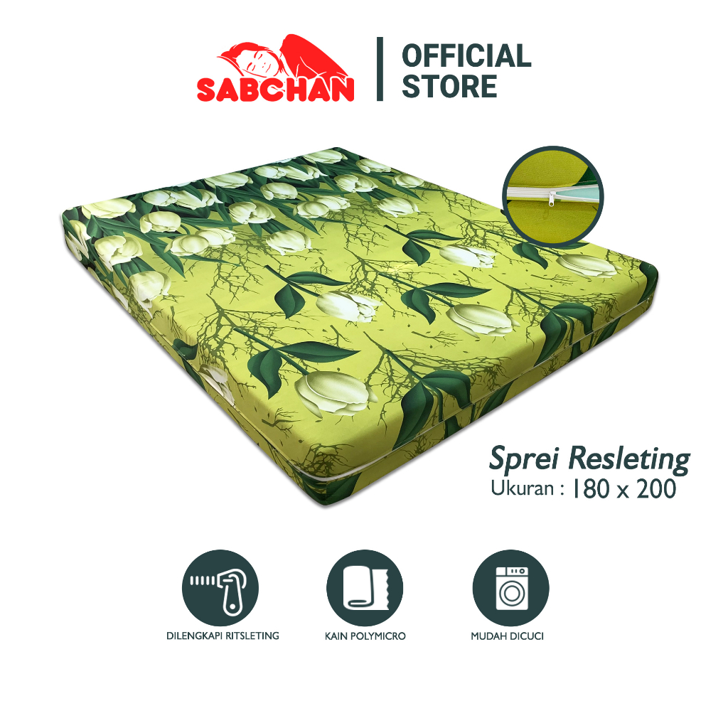 Sabchan - Sarung Kasur Resleting Cover Matras Busa 180x200 cm