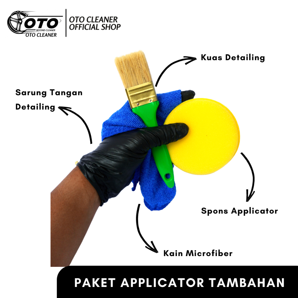 PAKET APPLICATOR LENGKAP - LAP MICROFIBER - KUAS  SPONS - SARUNG TANGAN-