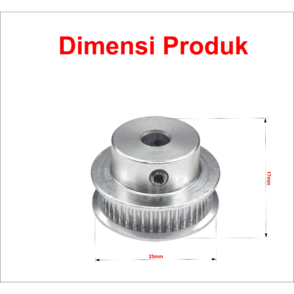 [HAEBOT] GT2 Pulley Timing CNC 40T W6 Bore 5 6 6.35 8 10 12 mm Puley 3D XL Printer Aluminium Pitch 2mm Aktuator Slider Router Mekanik 40 Teeth Gigi