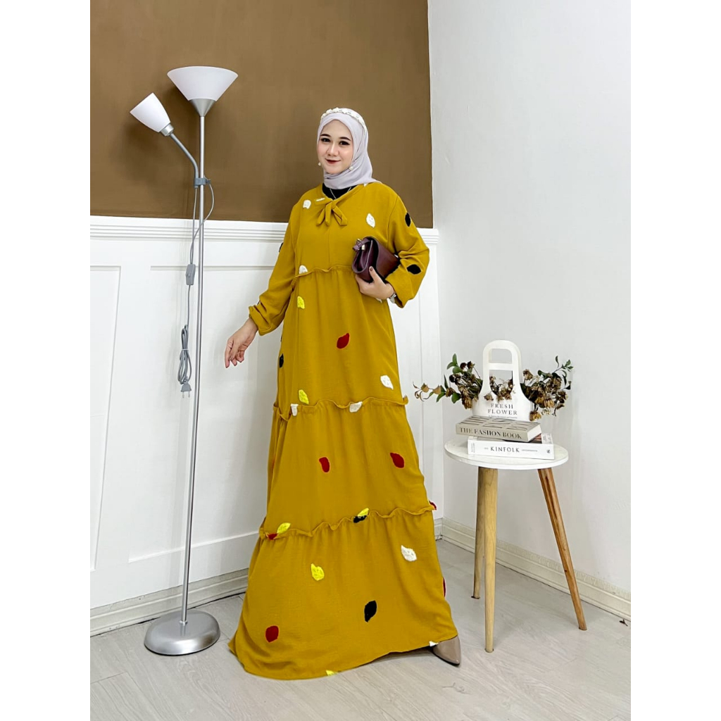 Dress Elisha Maxy Cey Bordir Gamis Cringkel