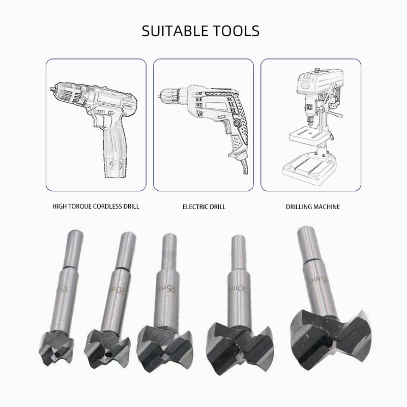 [SET] Mata Bor Forstner Bit Pelubang Kayu Engsel Sendok Set 15 20 25 30 35mm 5pcs Wood Hole Saw