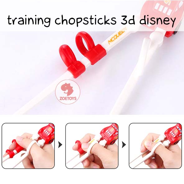 Zoetoys Training Chopsticks 3D Disney Frozen Elsa | Alat Makan Belajar Latihan Anak Disney Cars Princess Mickey Cinderella balita