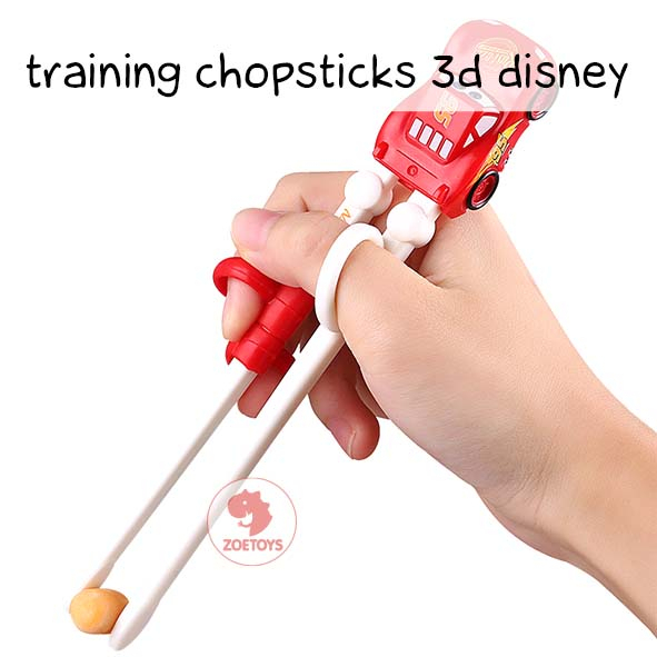 Zoetoys Training Chopsticks 3D Disney Frozen Elsa | Alat Makan Belajar Latihan Anak Disney Cars Princess Mickey Cinderella balita