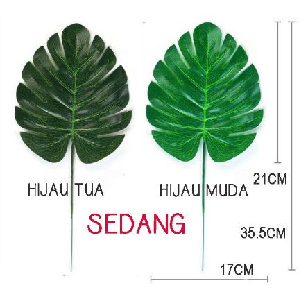 DAUN MONSTERA PHILODENDRON ARTIFICIAL - DAUN PLASTIK MONSTERA DEKORASI