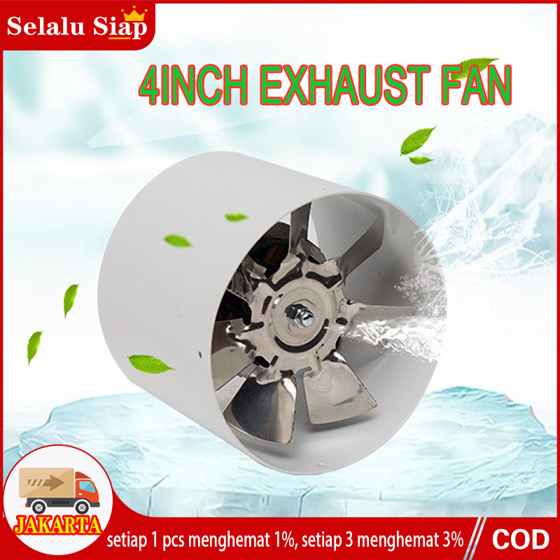 4Inch Inline Duct Exhaust Fan Booster Exhaust Blower Air Cooling Vent Metal Blades Blower ​Booster Metal Blade Metal Inline Duct Fan Booster Exhaust Blower Air Cooling Vent 220V