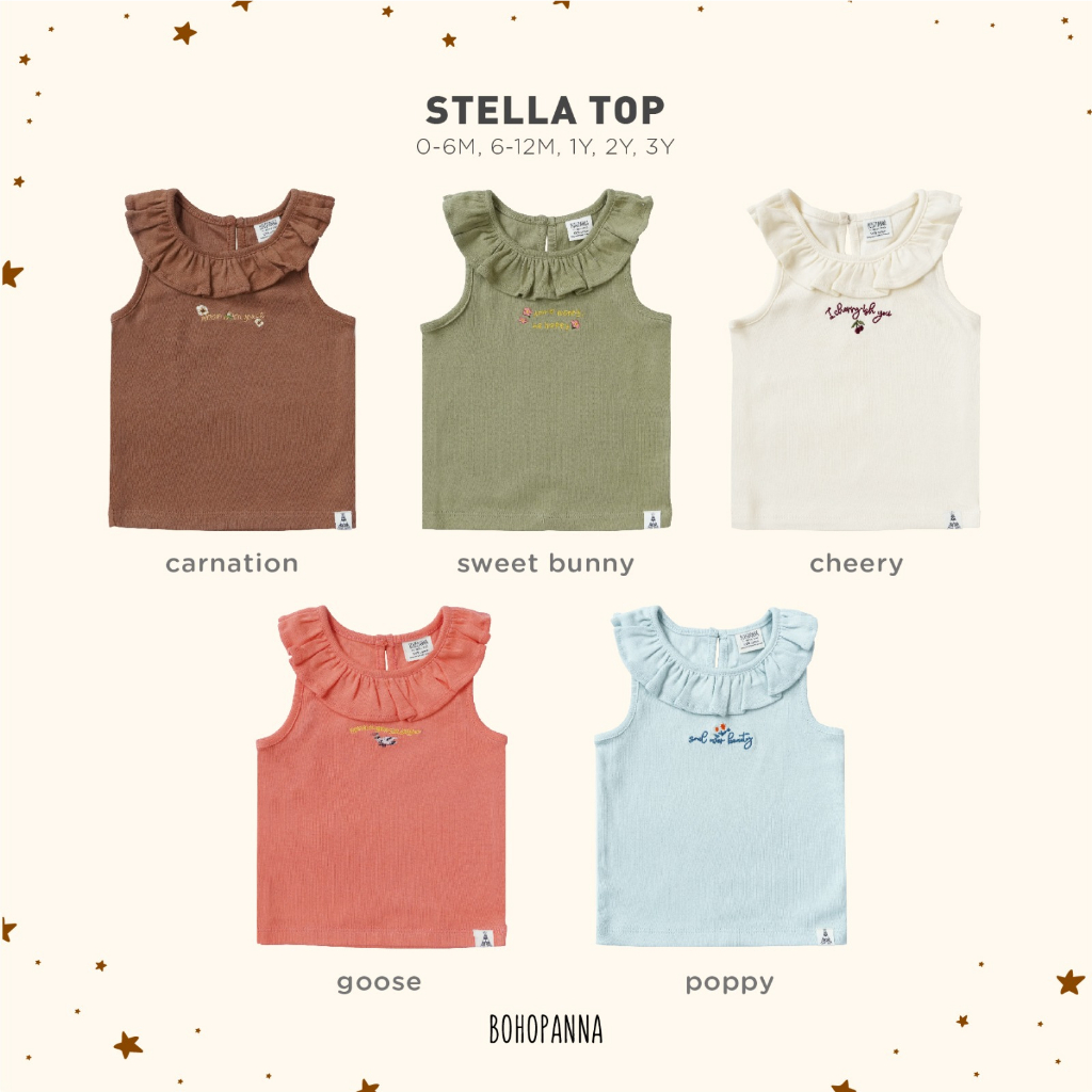 Bohopanna Stella Top 0-3 Tahun Baju Fashion Atasan Top Anak Perempuan