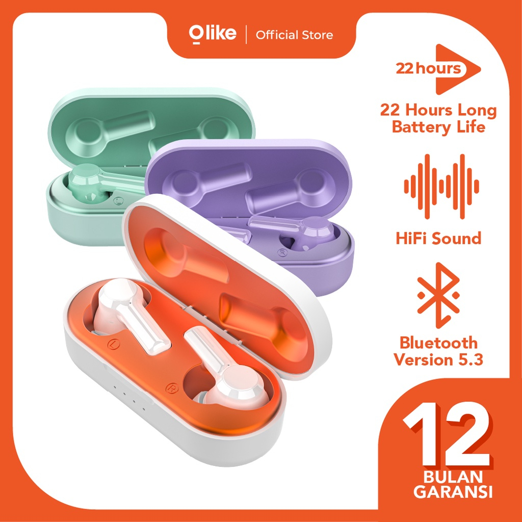 earphone bluetooth/Olike Wireless Earphones TWS Bluetooth 5.3/T 102 - GREEN BY.SULTAN