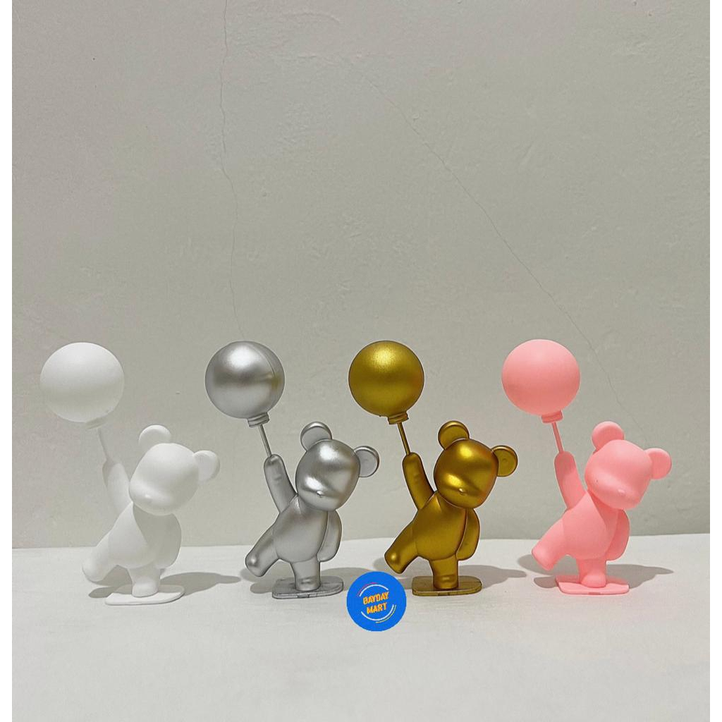 Topper Bear Beruang Hiasan Cake Kue Ultah Birthday Pesta Ulang Tahun / Beruang Balon / Bear Balon