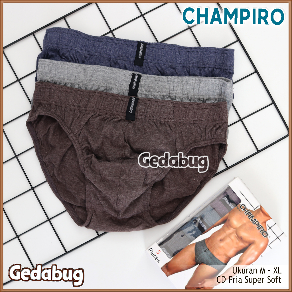 3 pc - CD CHAMPIRO MIKA C.0312C | Celana dalam pria karet kerut | Gedabug