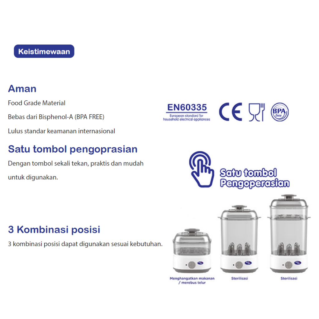 Baby Safe LB318 Sterilizer &amp; Food Warm | Alat Steril Botol Makanan