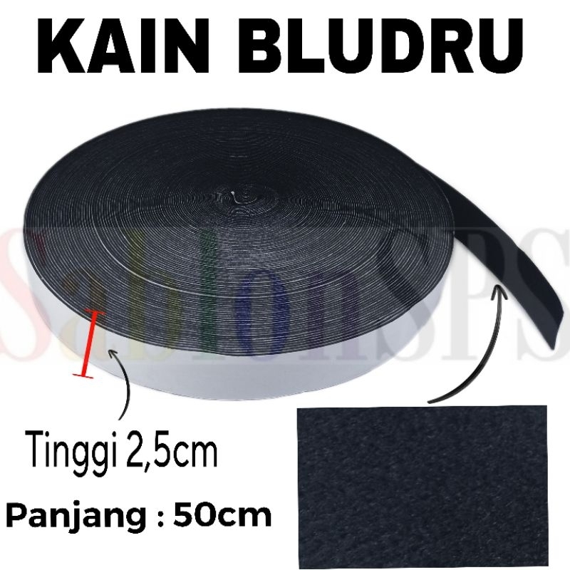 KAIN BLUDRU KAIN HITAM LEMBUT UNTUK KAPE SCRAPPER 2,5CM X 50CM