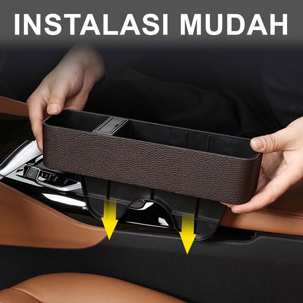 Seat Car  Gap Oganizer Leather Car, Kotak Penyimpanan Kartu Tol mobil